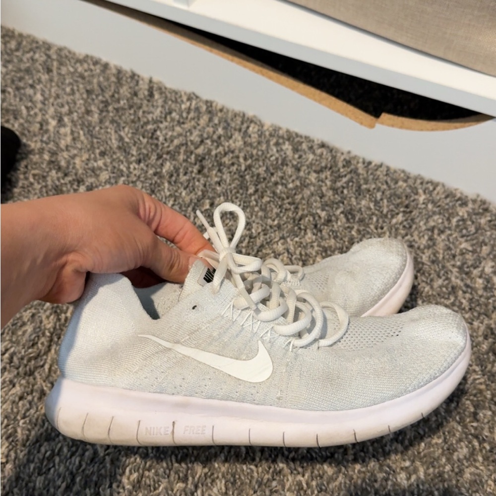 Nike White Free Running Athletic Shoes